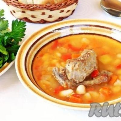 Суп с консервированной фасолью Фасолевый суп со свининой рецепт красная фасоль
