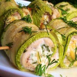 Recipes for zucchini rolls with photos