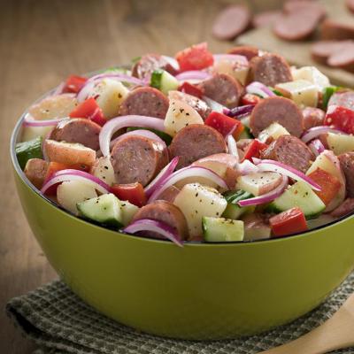 Füme etli salatalar: tarifler Füme etli lezzetli salata adım adım